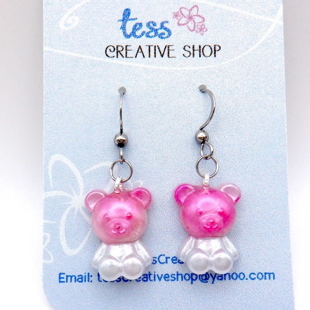 Small Resin Bears Earrings NEW